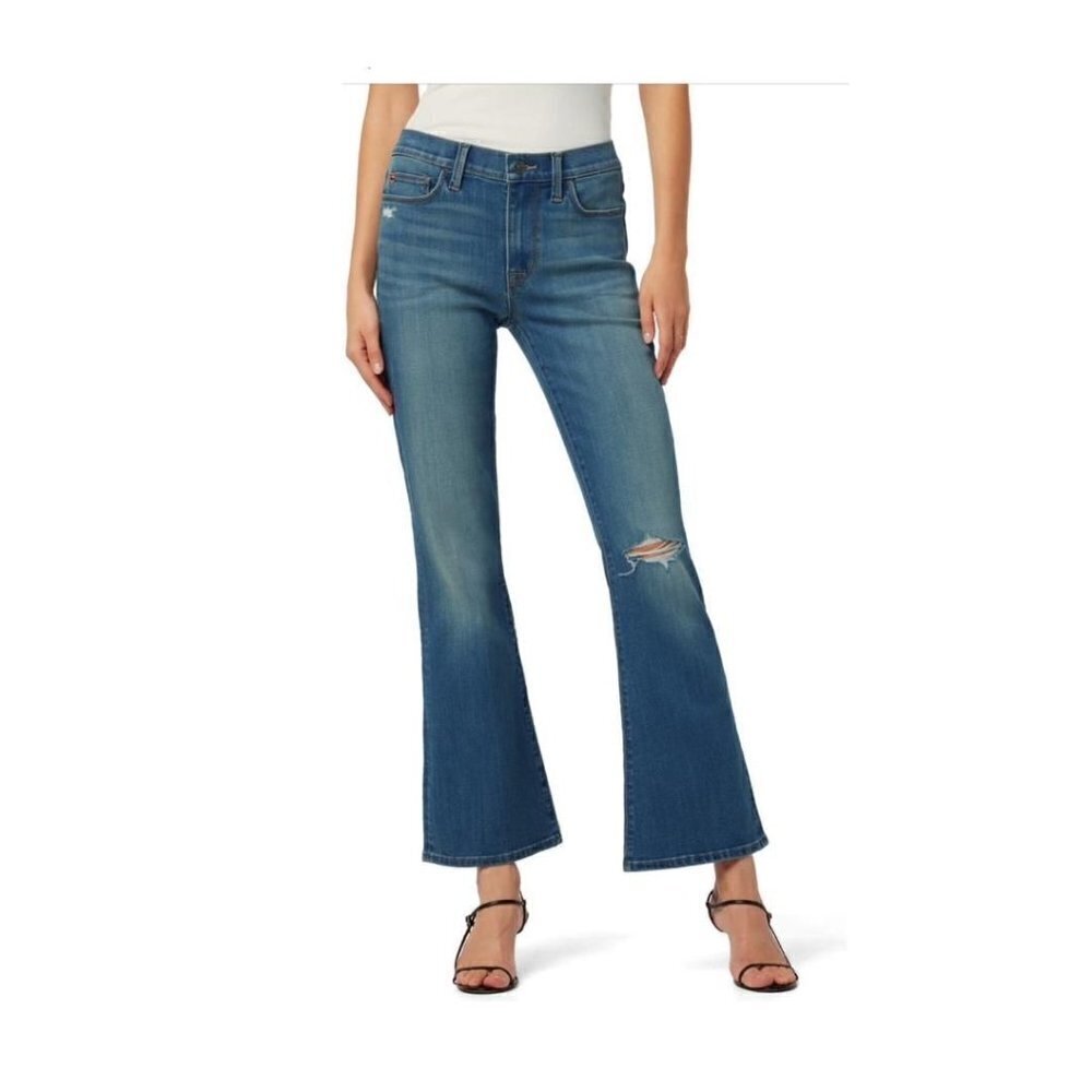 Hudson Jeans Womens Mid Rise Wide Leg Med Wash Natalie Bootcut Jeans Sz 30 New